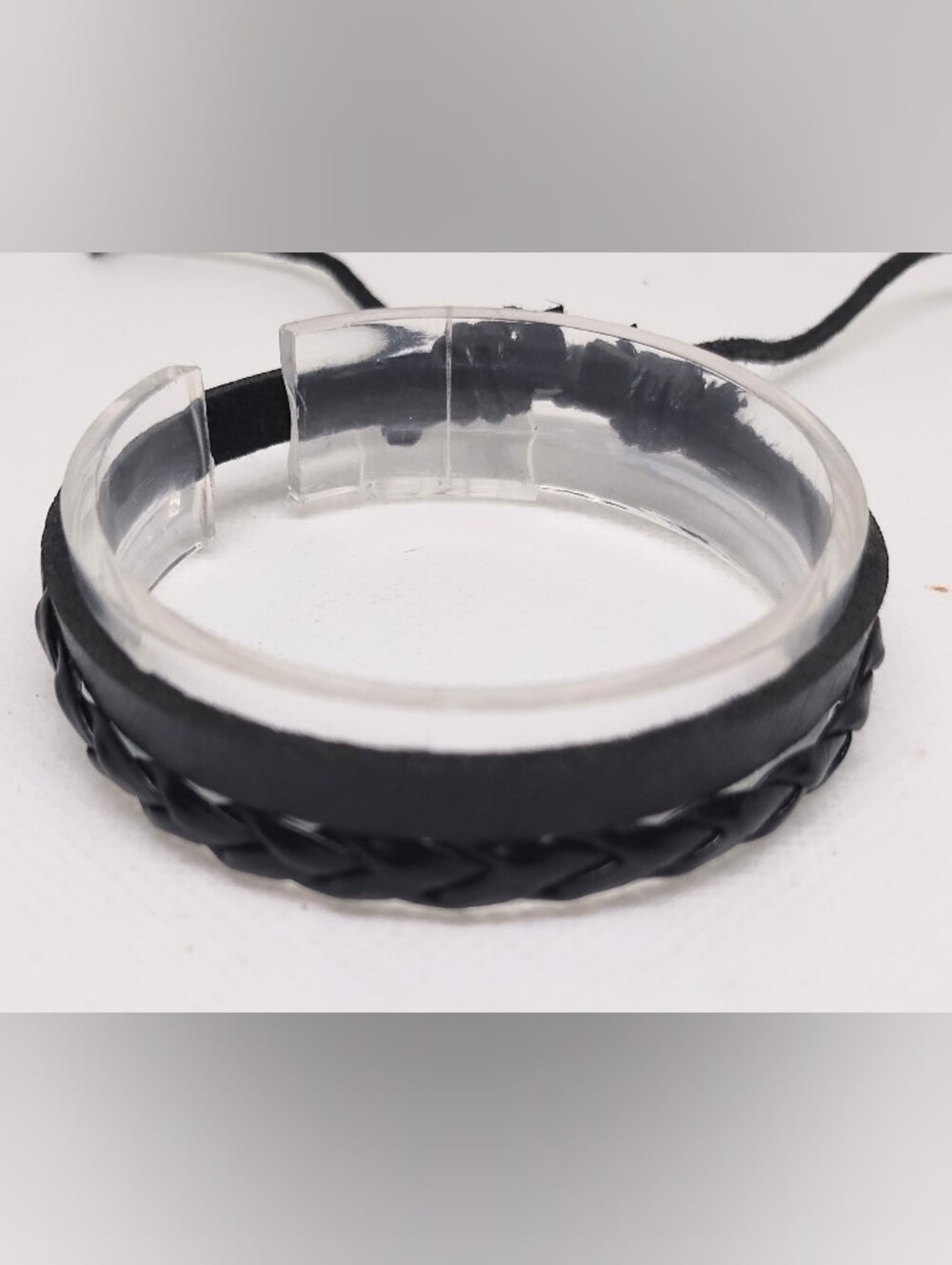 Black Braided Leather Cuff Bracelet Men's New Jewelry G19